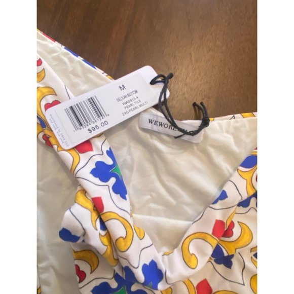 WeWoreWhat Delilah Bikini Bottom in Pearl Tile Multi Medium New Nwt Swimsuit - Picture 7 of 13